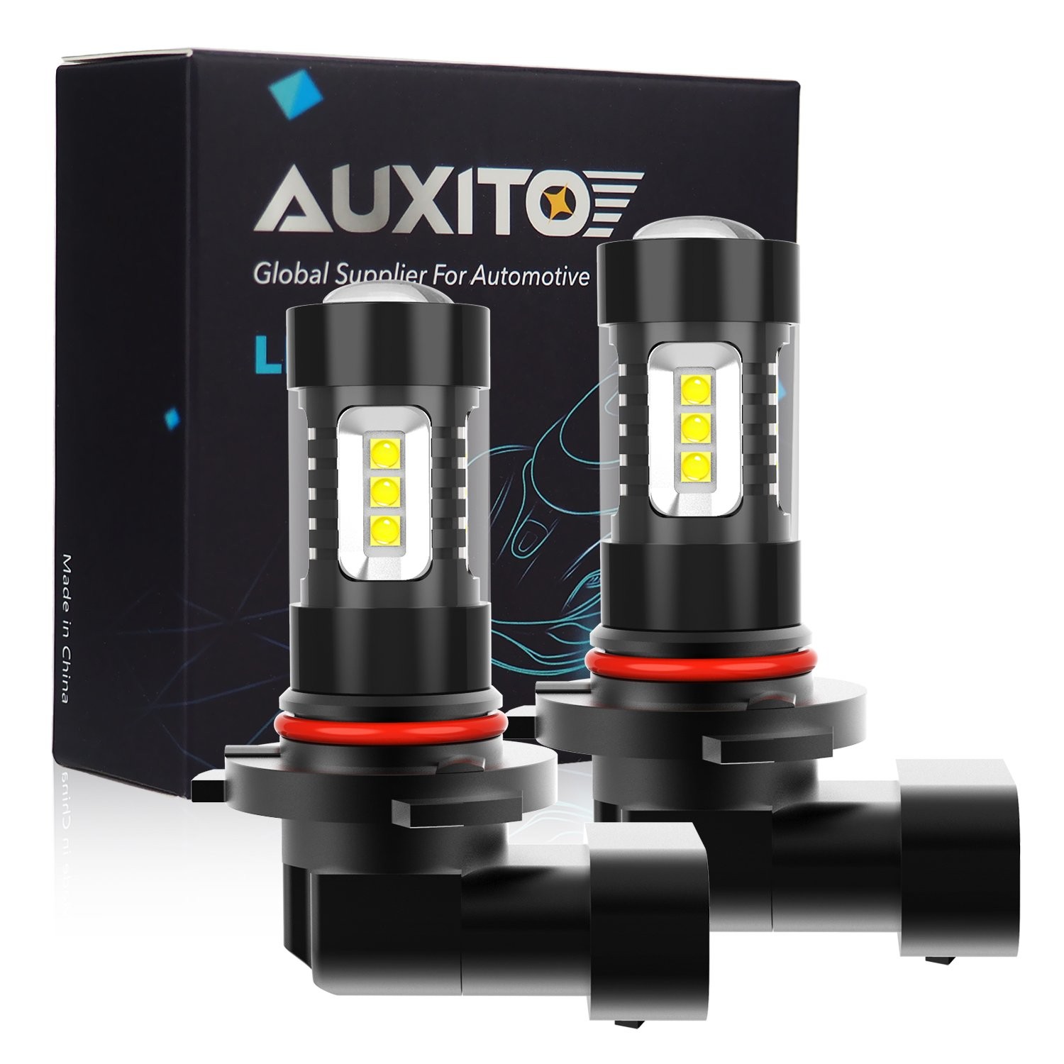 2X AUXITO H10 9145 LED Fog Light Bulb Clear White 6500K DRL Driving Lamp 4000LM