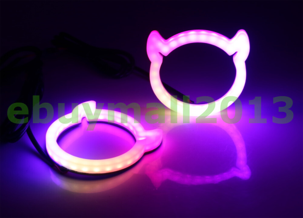 Bluetooth Control Dynamic Flow RGB Ox Horn Halo Dream Color Devil Eyes Flash DRL