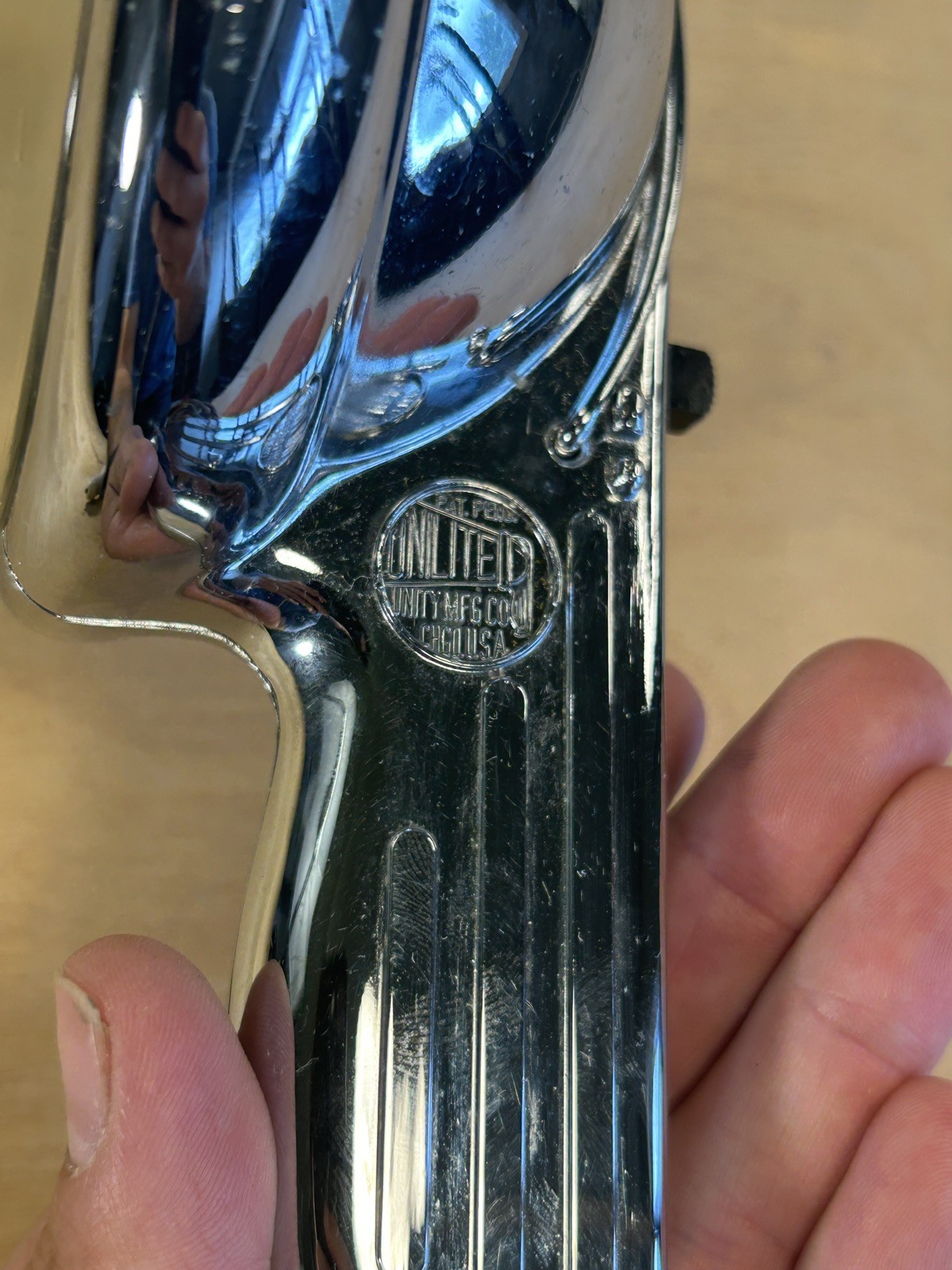 Vintage Unilite Unity Handheld Spotlight 12V Chrome & Glass GE 1960’s