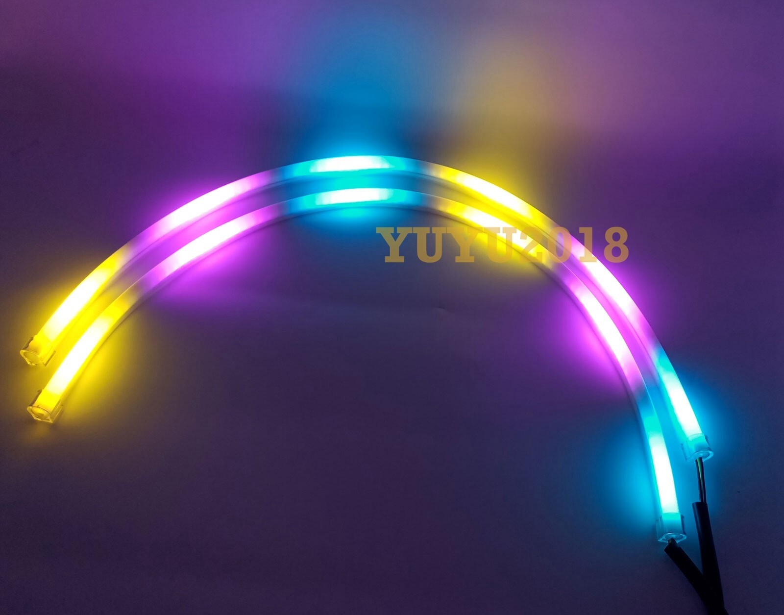 2*60cm LED strip Flow series Chasing RGB for headlight DRL Dream color signal