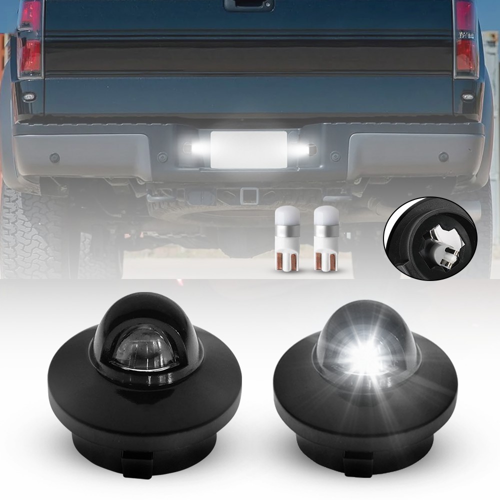 2PCS Rear License Plate Light Housings & LED Bulbs For 1997-2002 Ford Expedition