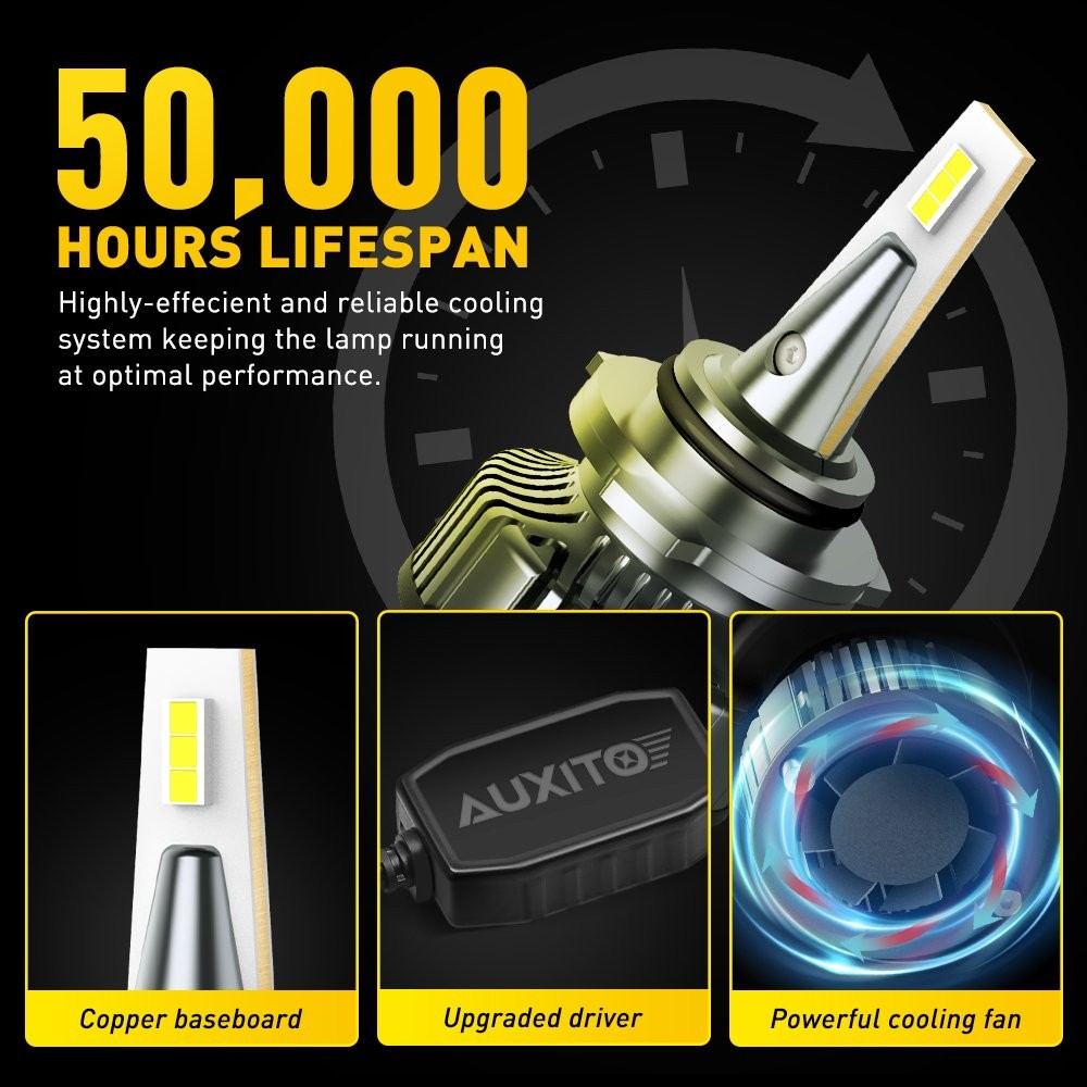 2X AUXITO CANBUS HB4 9006 Headlight LED Bulb Low Beam 6500K 20000LM 120W Bright