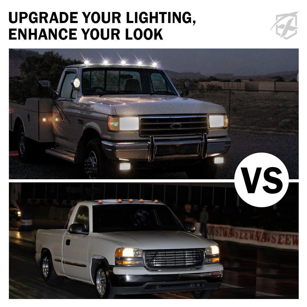 DOT Smoke Cab Roof Marker Lights Amber LED for 2003-18 Dodge Ram 2500 3500 1500