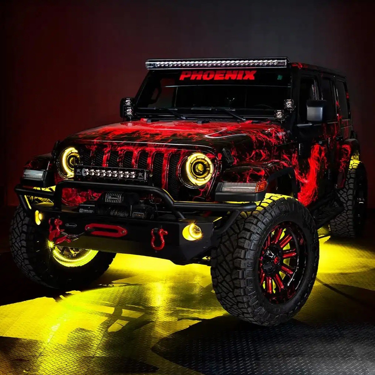 ORACLE High Power 20W LED Halo Fog Lights Dynamic ColorSHIFT fits Jeep JK/JL/JT