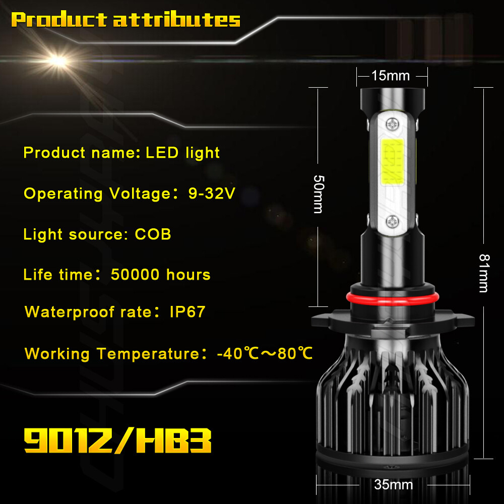 FIT Dodge Durango 2014-2015 9012+H11 Headlight + Fog Light Combo 4x Bulbs 160W