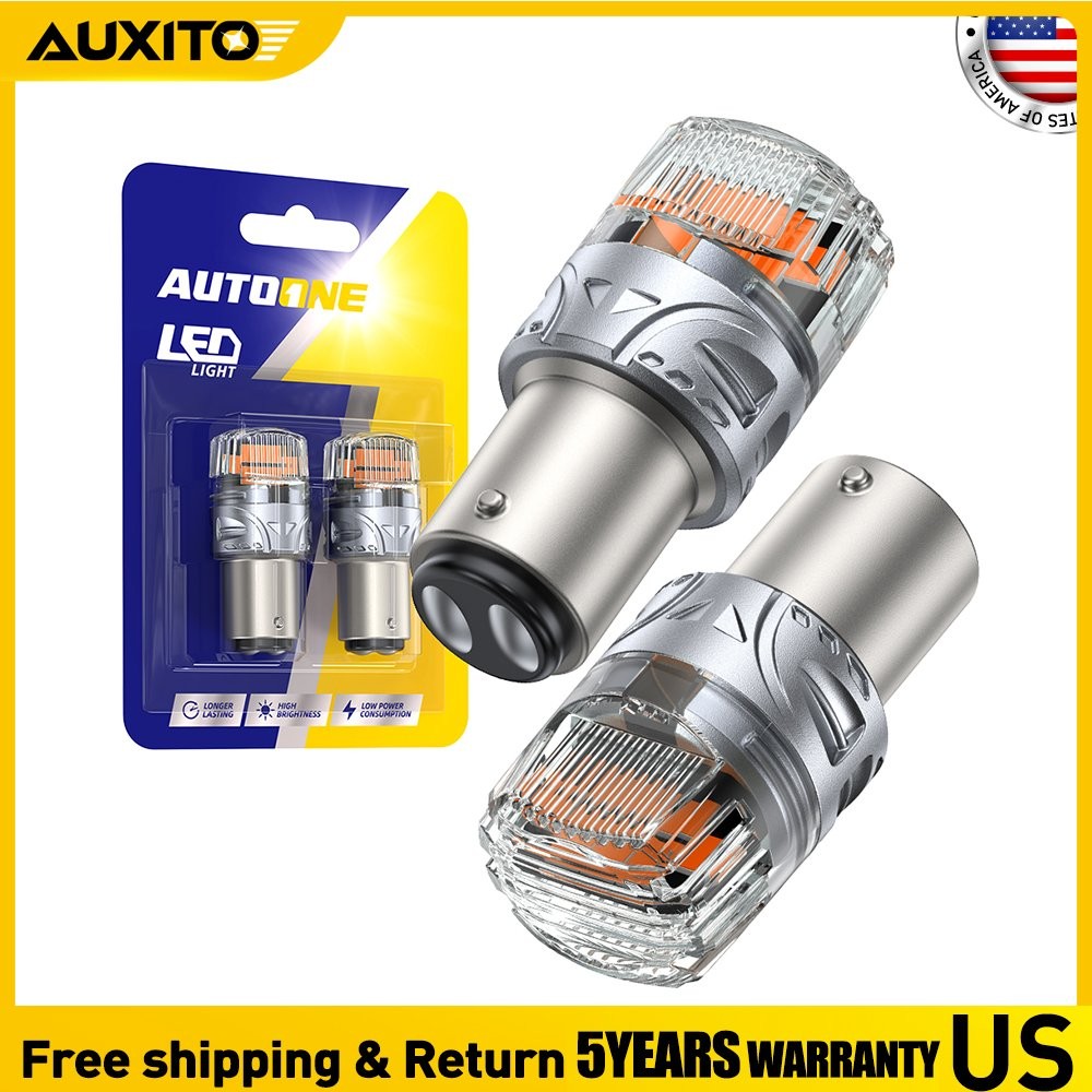 Pair 1157 7528 3496 LED Bulbs Amber For Turn Signal Light Parking DRL Tail Light