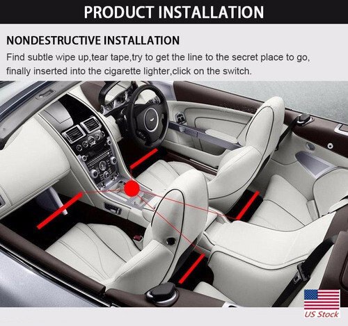 RGB LED Car Interior Accessories Floor Decor Multi-color Ambient Light Bar