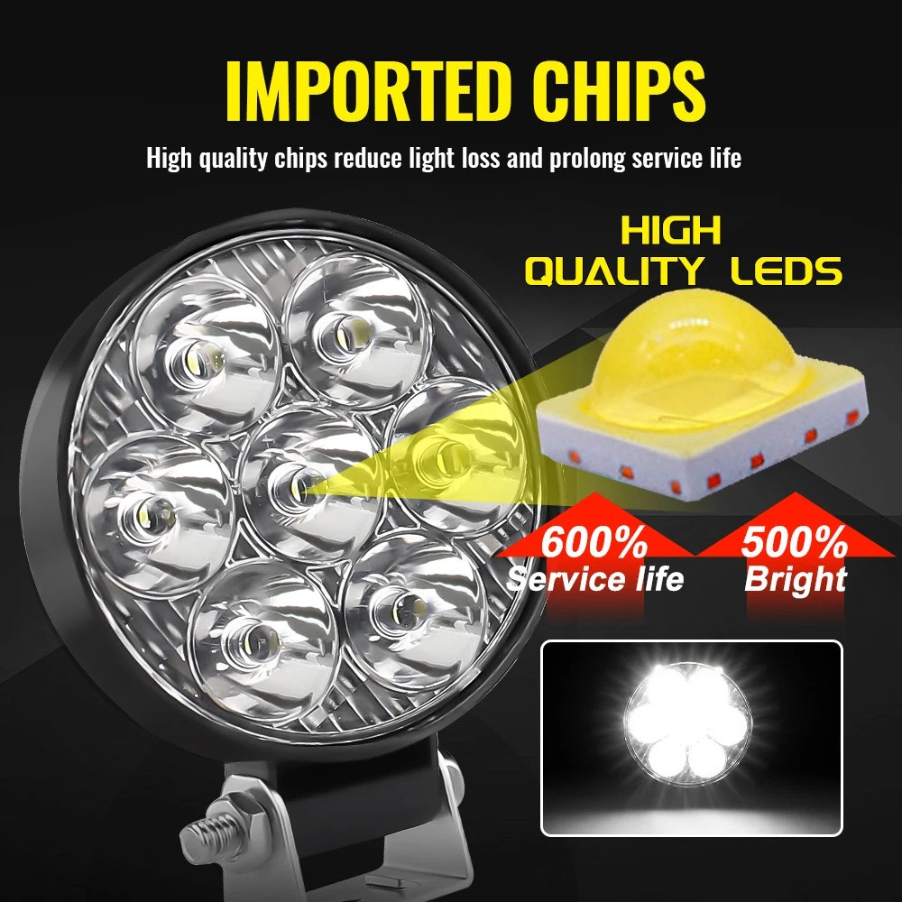 2“inch ED Work Light Flood SPOT Lights Fit Truck Off Road Tractor ATV Round USA