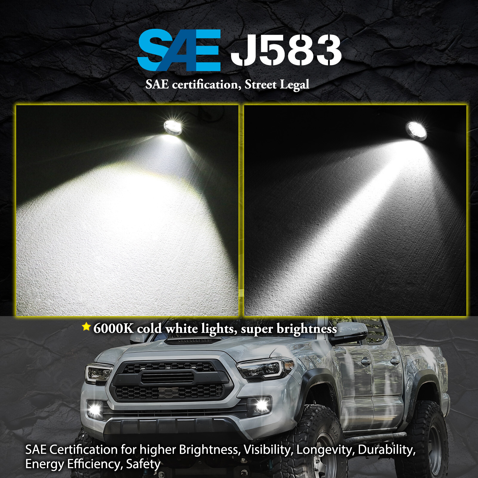 2X 3.5″ SAE LED Fog Lights Round Driving Spot Pods Street Legal DOT Approved 12V