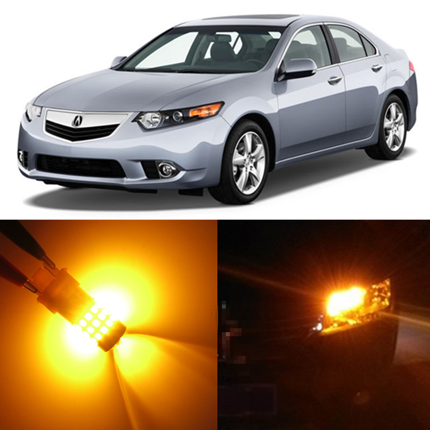 Alla Lighting Front Turn Signal Light 7528 Amber LED Bulbs for 2009~14 Acura TSX