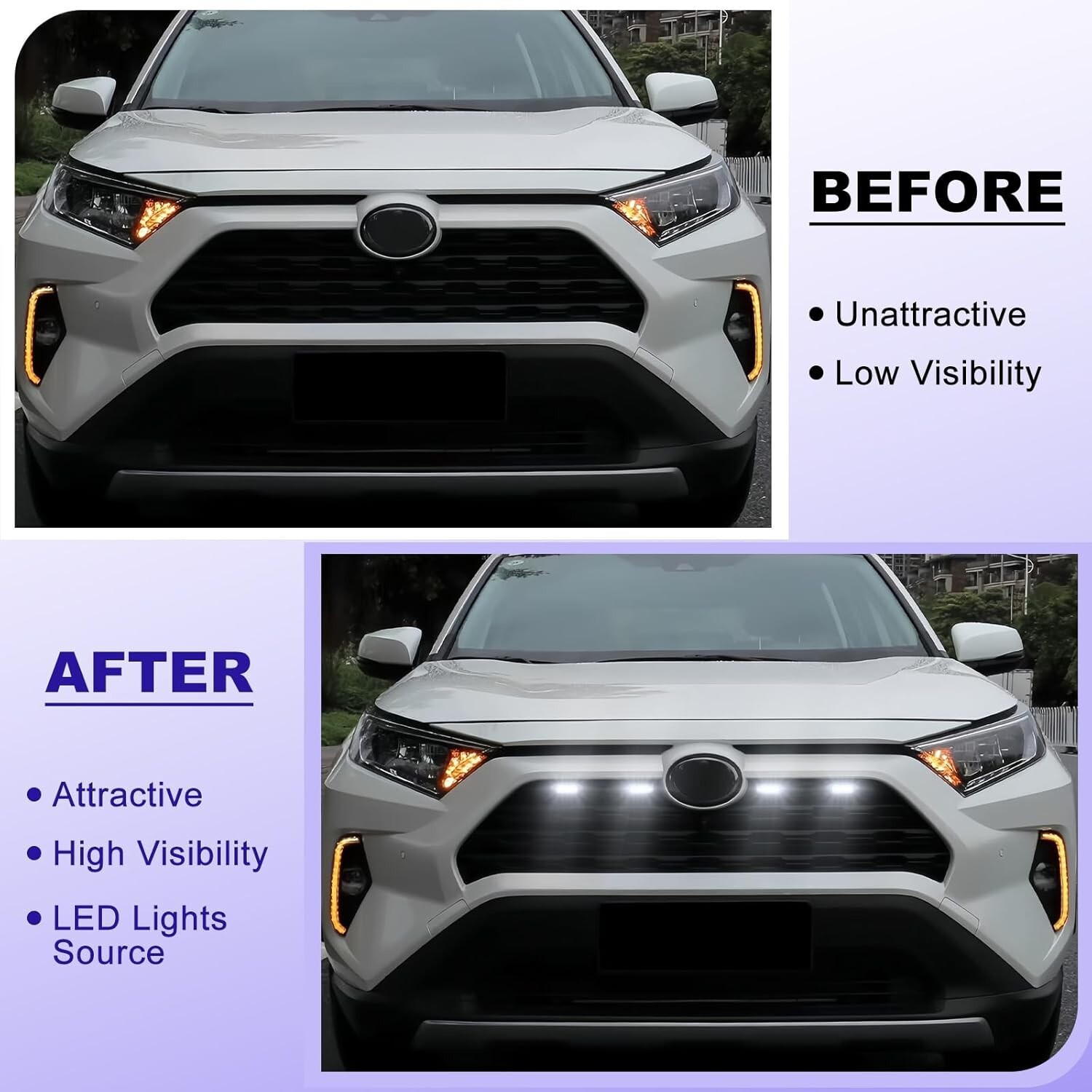 LED Grill Grille Lights for 2019-2024 Toyota RAV4 Hybrid LE SE XLE XSE Limited