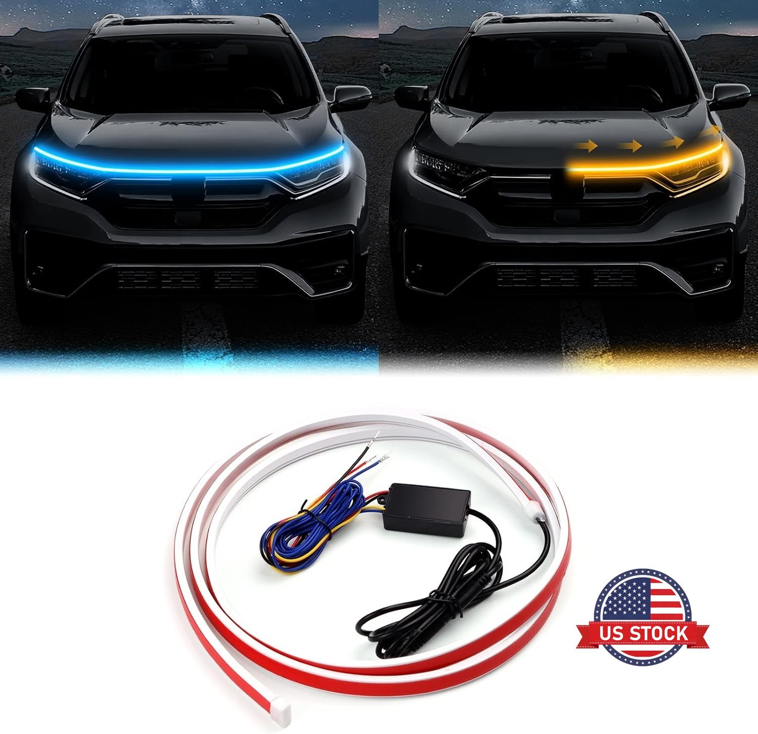 For 1.8M Flexible Dual Tone Ice Blue Yellow Running Lamp