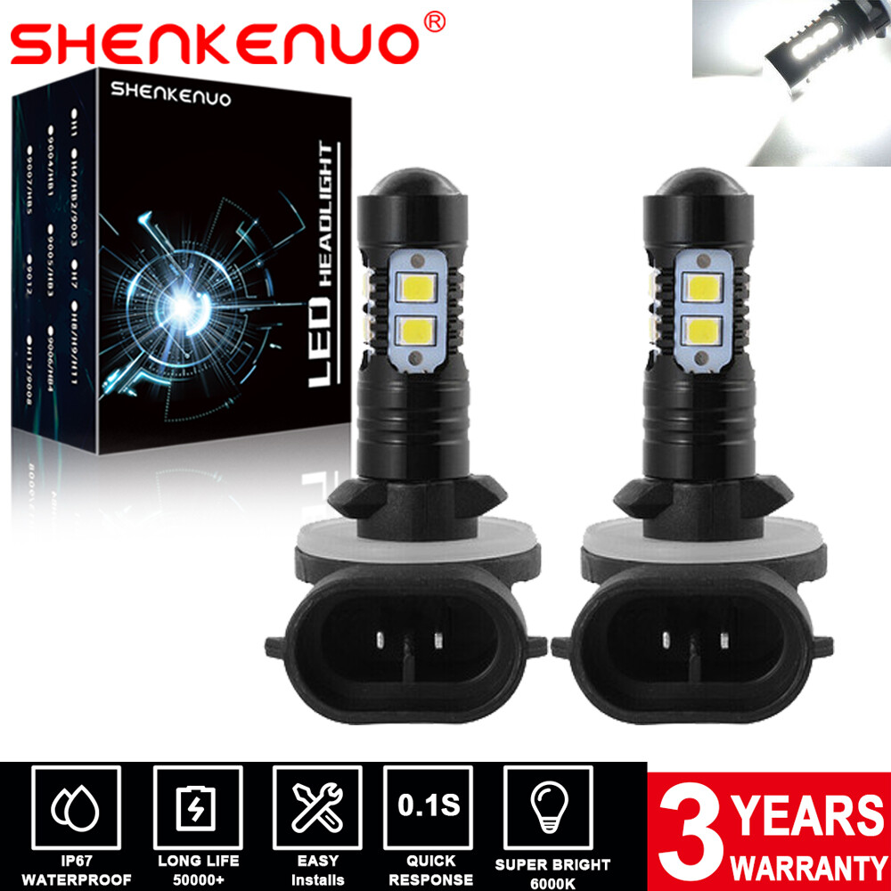 For Hyundai Santa Fe 2007-2012 881 LED Fog Light Bulbs DRL Driving Lamps White