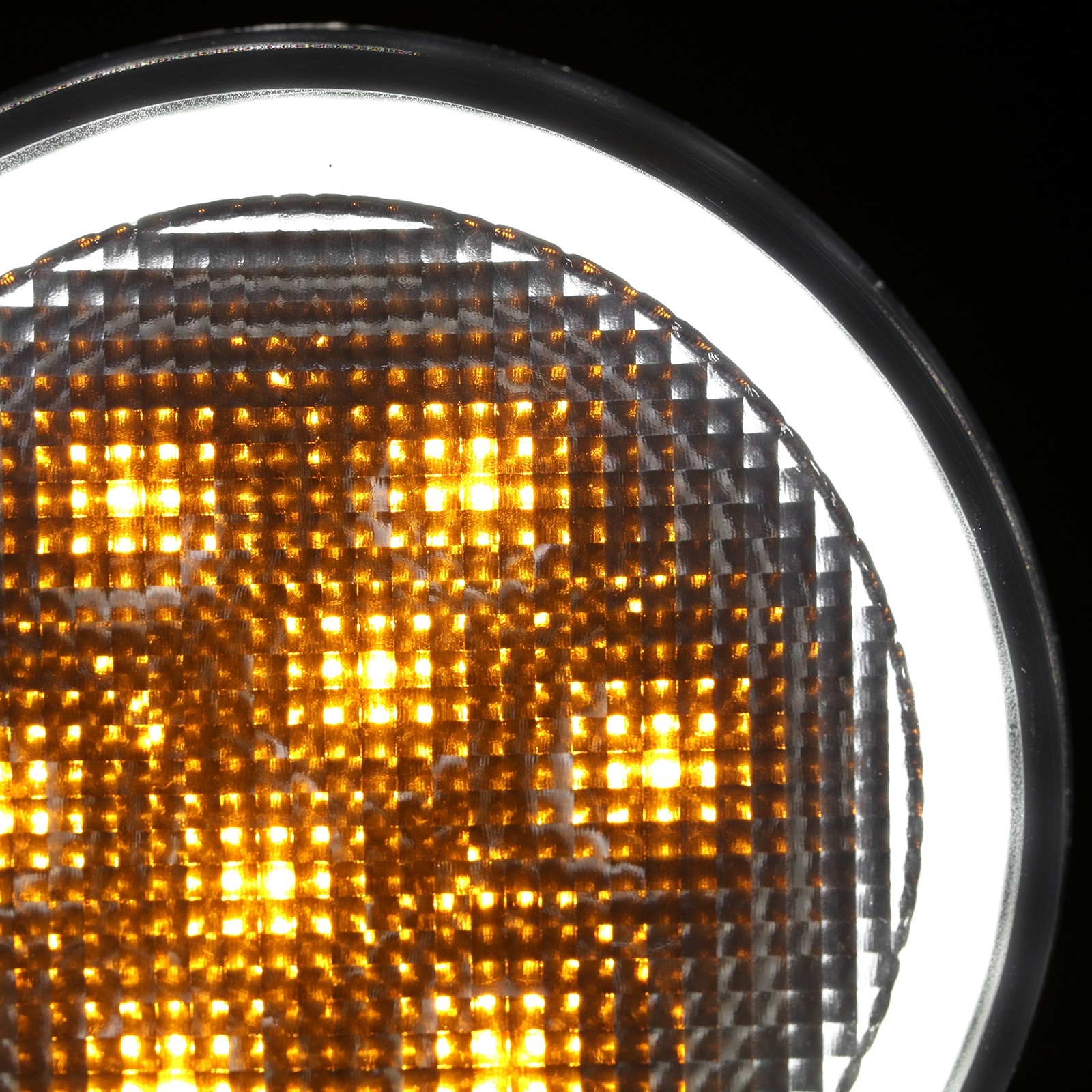 LED Amber Turn Signal Light with Smoke Lens Ring DRL For Jeep Wrangler JK 07-18