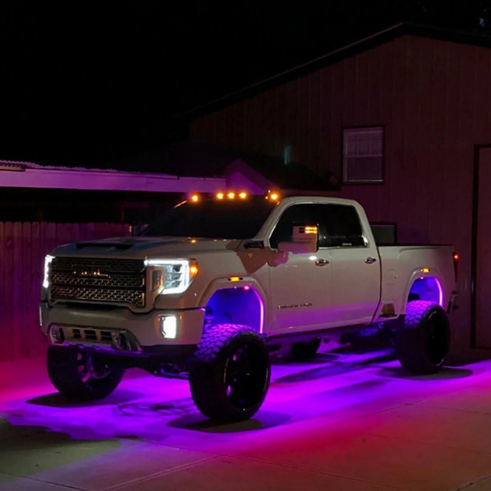 4x IP68 Waterproof Purple LED Rock Lights Underglow Neon Light Decor ATV UTV Car