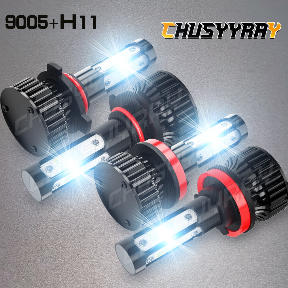Combo 9005+H11 LED Headlight Super Bright Bulbs Kit White 720000LM High/Low Beam