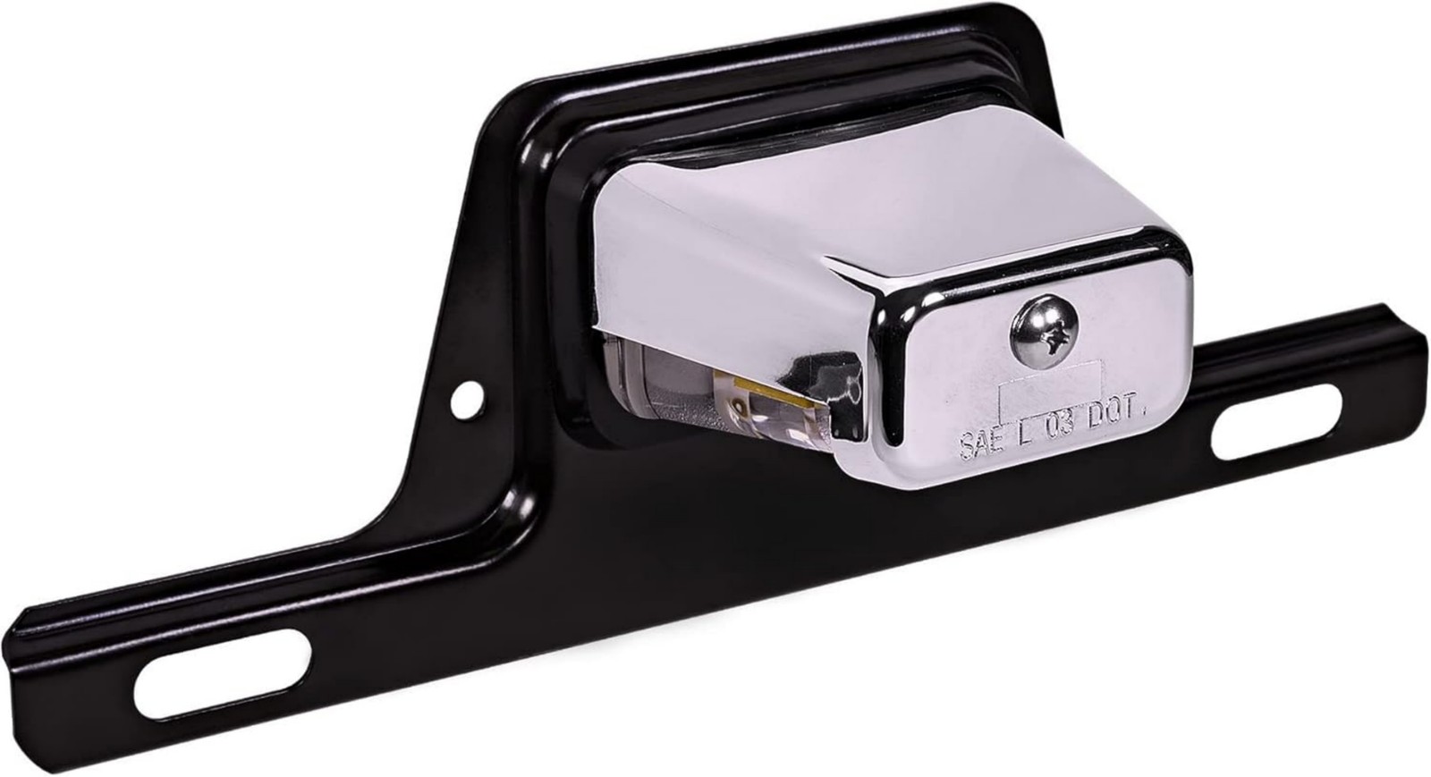 Chrome Silver 2 LED License Plate Light DOT Standard For Trailer Boat ATV UTV US