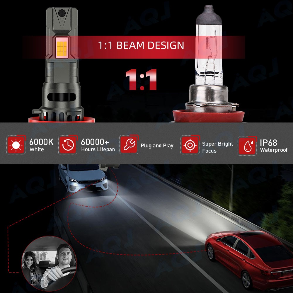 For Chevrolet Impala 2006-2013 6x LED Headlight Hi/Lo + Fog Bulbs Combo 6000K