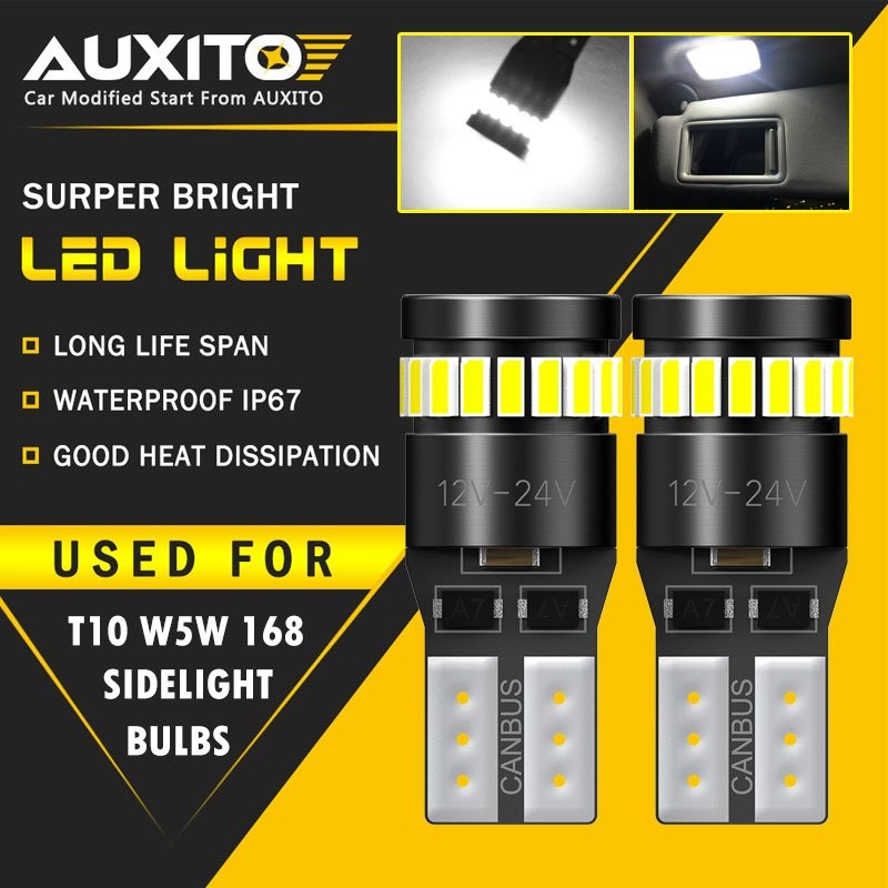 T10 CAR BULBS LED ERROR FREE CANBUS XENON WHITE W5W 501 SIDE LIGHT BULB 24H PAIR