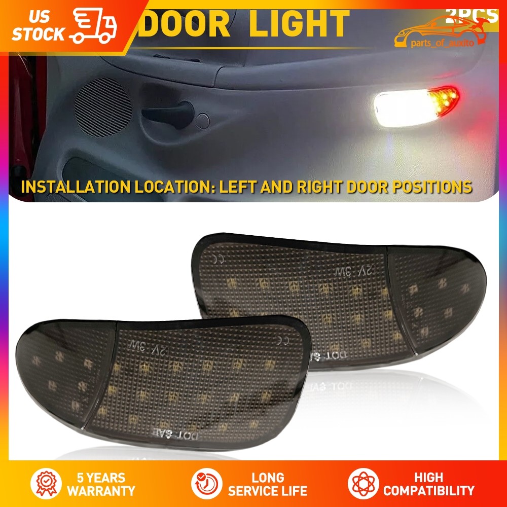 2x LED Panel Door Interior Courtesy Light smoked Lamp For 1997-03 Ford F150 F250