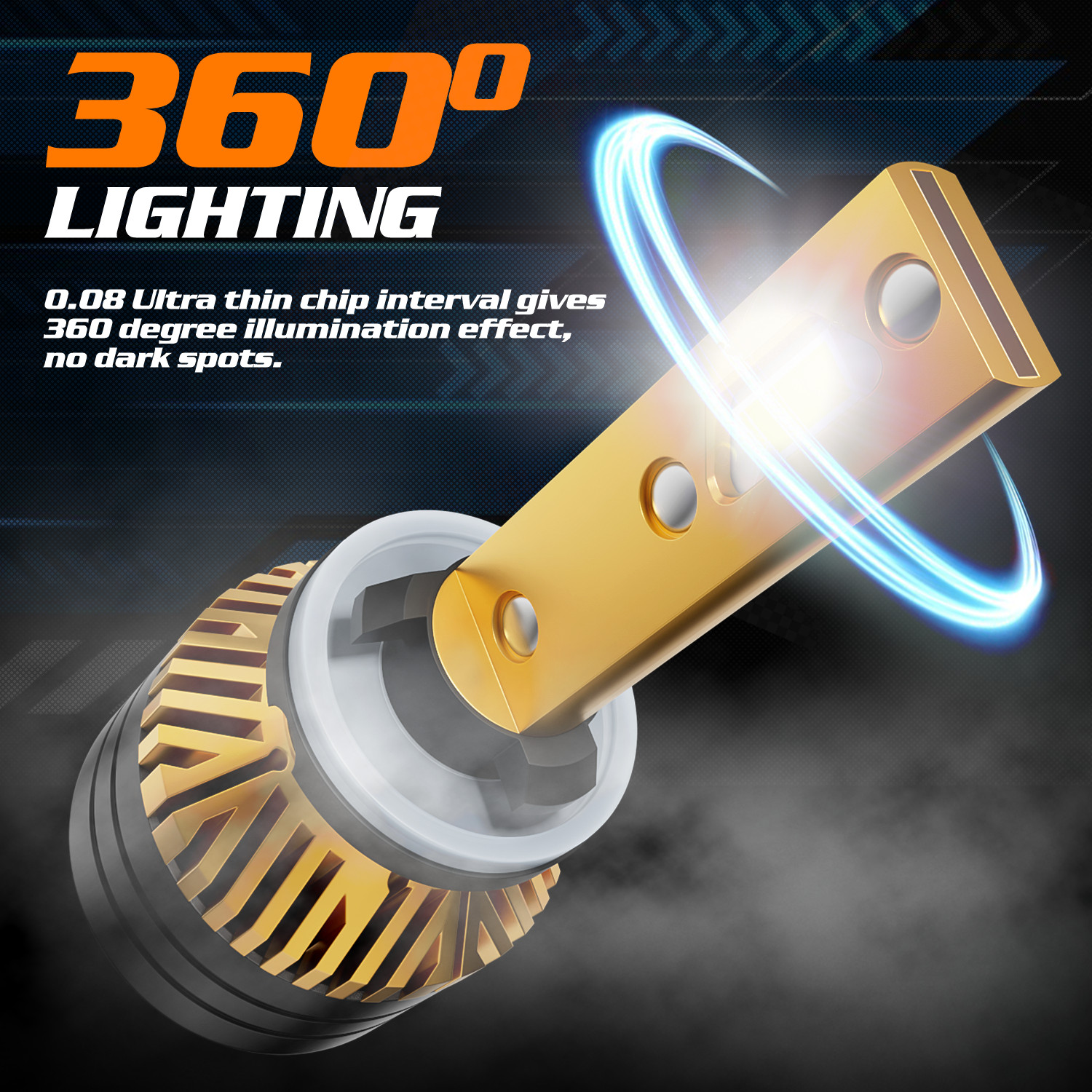 2x H27W/2 881 6500K LED Headlight Bulb High/Low Beam Fog Lighting DRL w/Cool Fan