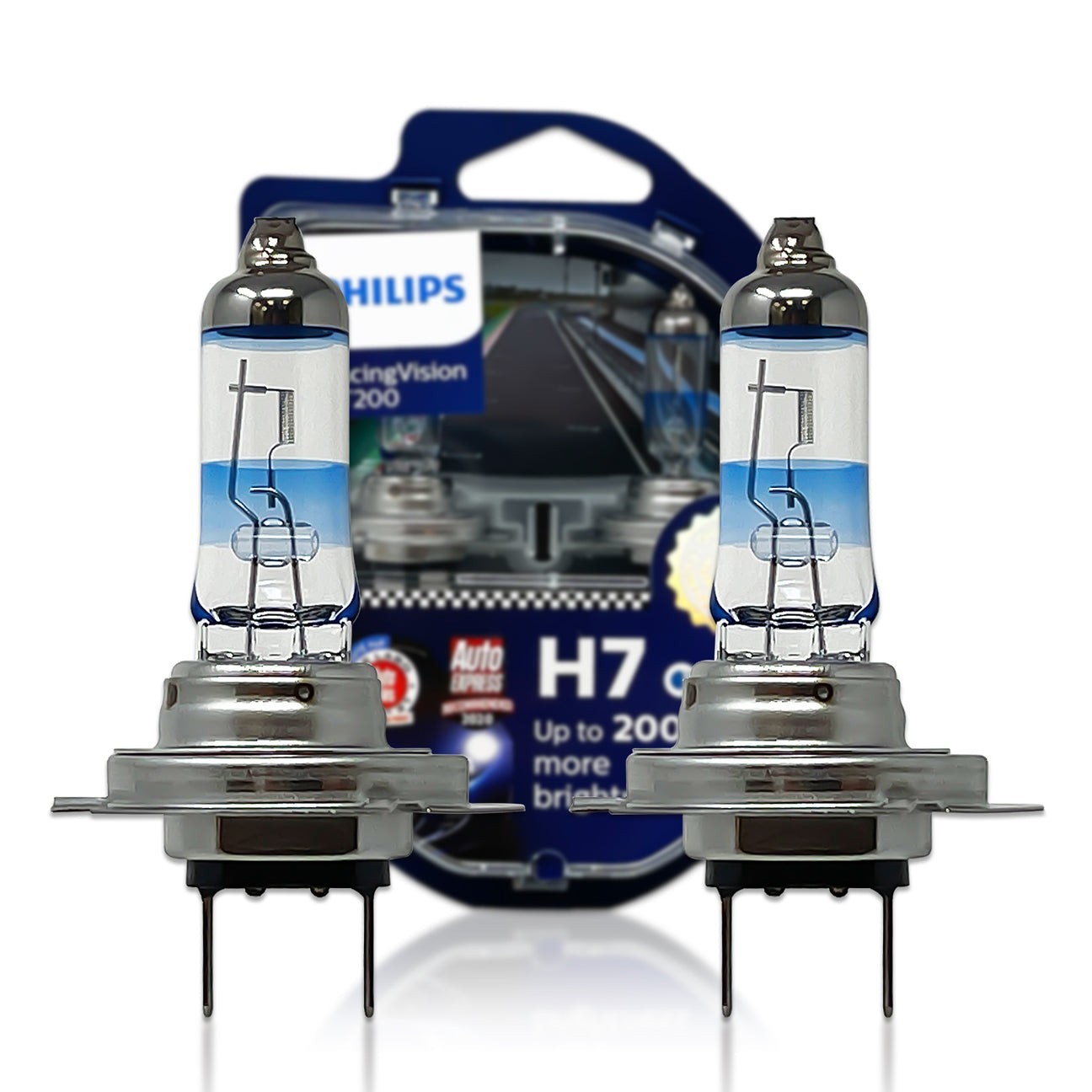 Philips H7 RacingVision GT200 Headlight Halogen Bulbs | 12972RGTS2 | Pack of 2