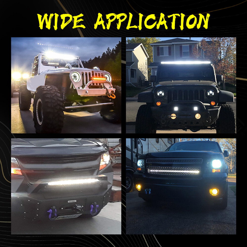 Slim Curved 20 26 32 38 44 50″ LED Light Bar Single Row Off Road Driving ATV SUV