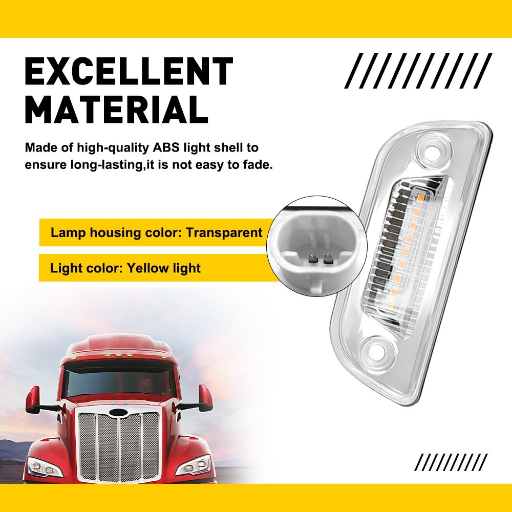 CLEAR AMBER TORPEDO 9 LED ROOF CAB MARKER TOP LIGHT FOR PETERBILT KENWORTH 5-15X