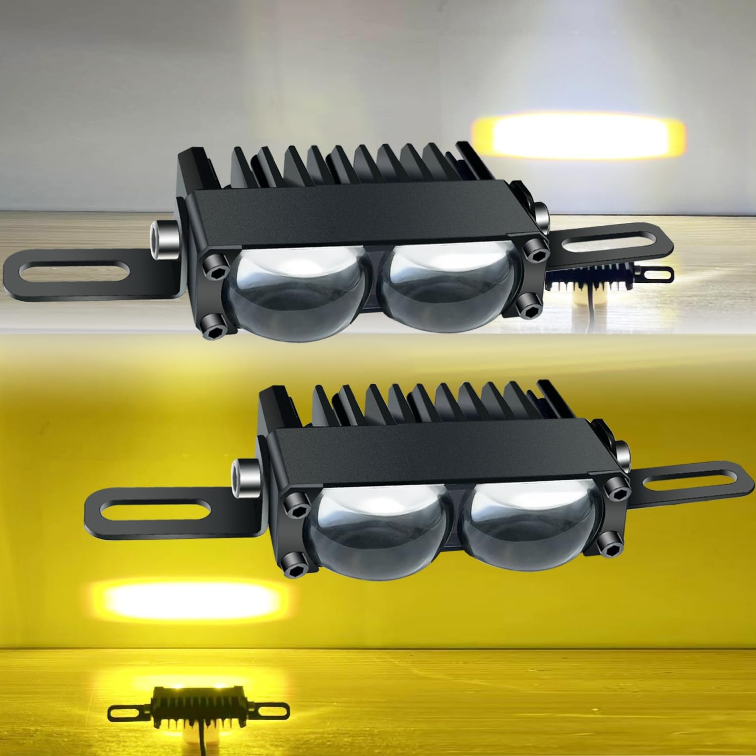 2 PCS Car Grille Light 2.7 Inch Mini Motorcycle Spotlight Fog DC12/24V SUV