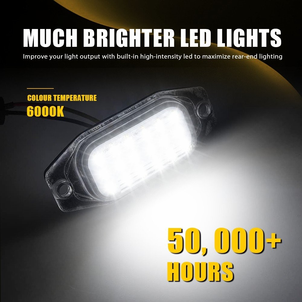 2PCS Chrome LED License Plate Lights for 2007-2014 Toyota FJ Cruiser 6000K White