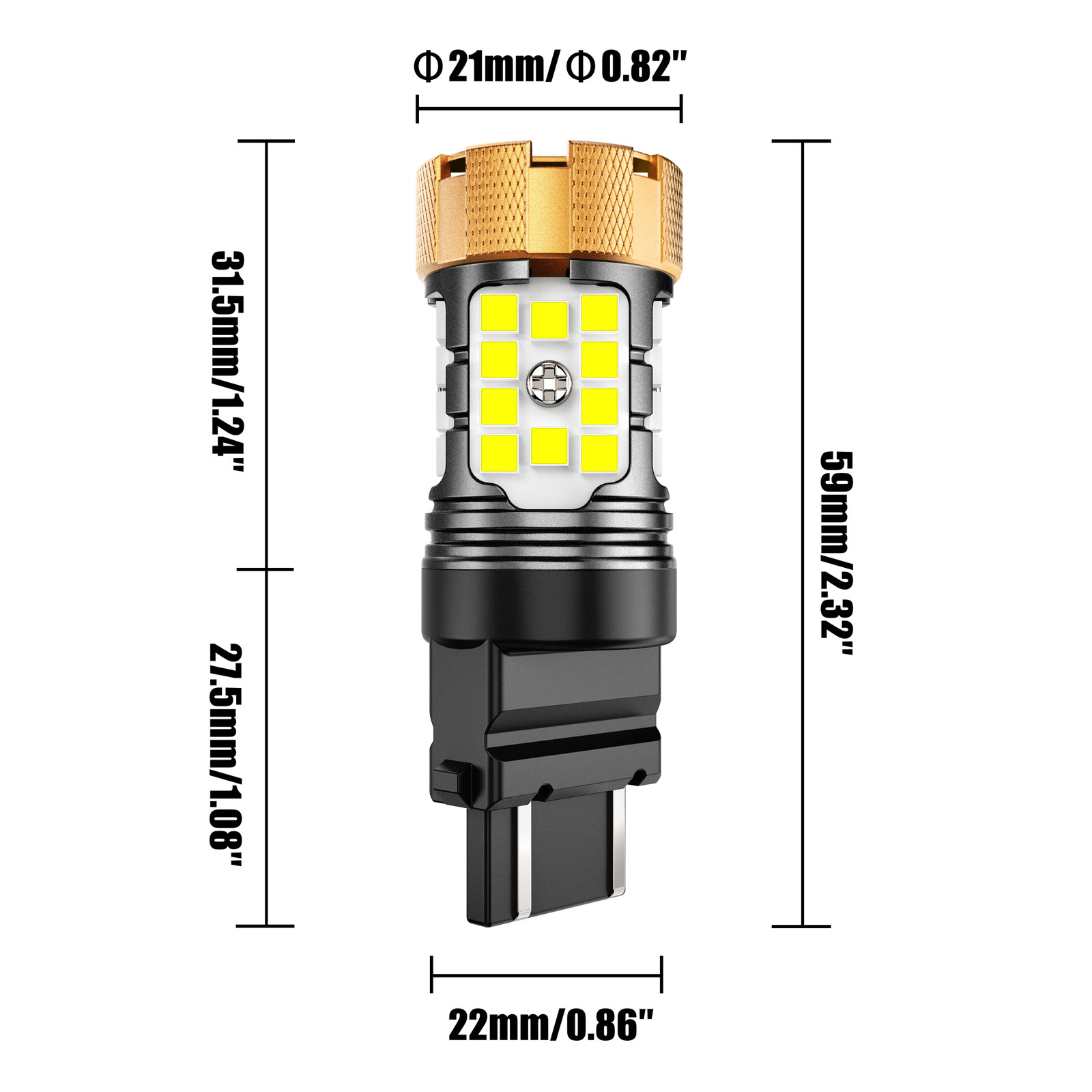 AUXBEAM 3156 3157 3057 LED Reverse Backup Light Bulbs 6500K Super Bright White