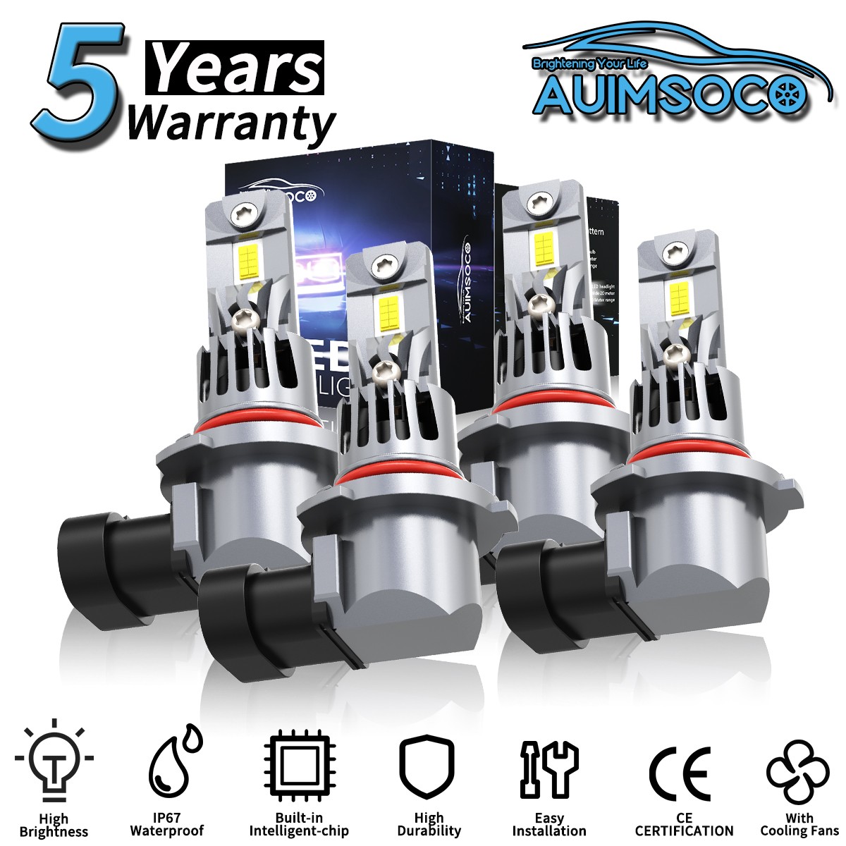 For Chevrolet Express 2500 1996-2021 4x LED Headlight Hi&Lo Beam Bulbs 72000LM