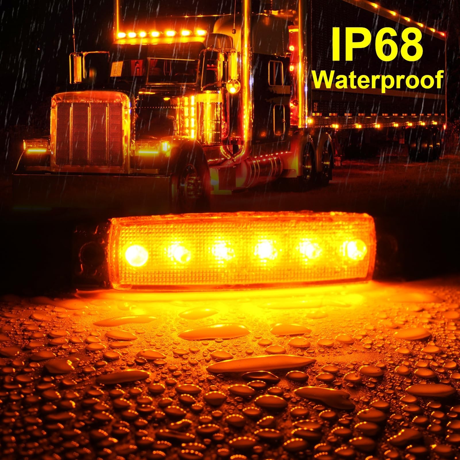 40 Pack 6 LED Trailer Marker Lights – DC12-24V Clearance Side Indicator Lamps fo