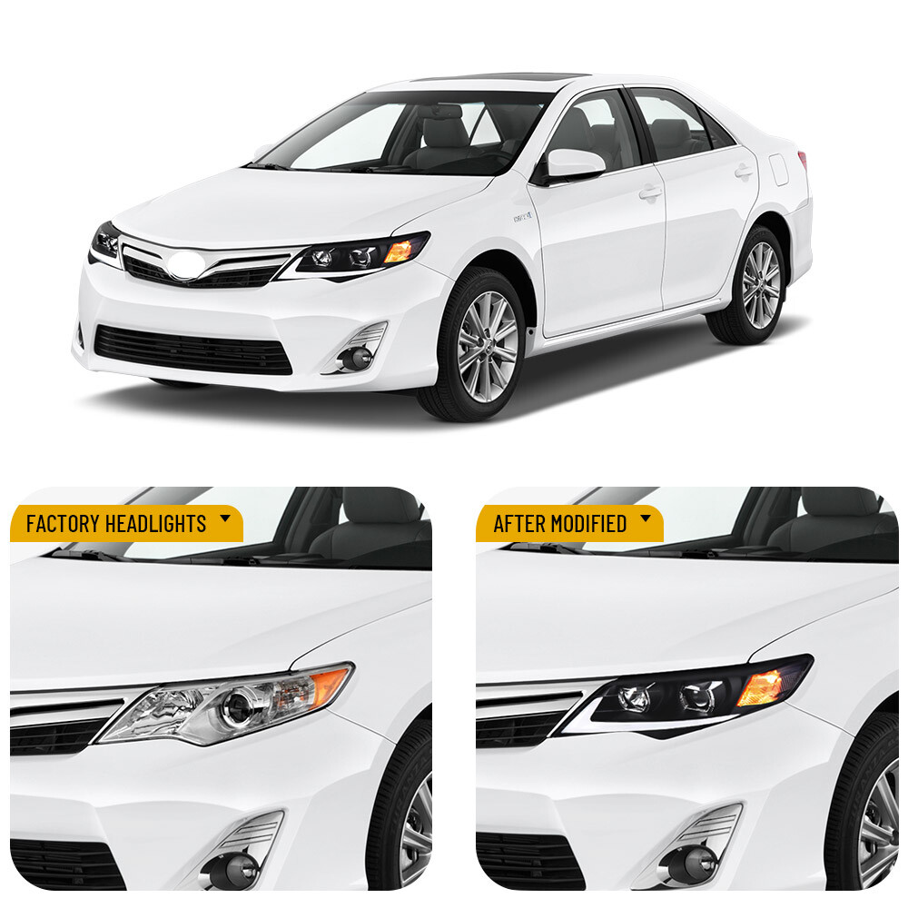VLAND Headlights Assembly+LED Bulbs Kits For Toyota Camry 2012-2014 Front lights