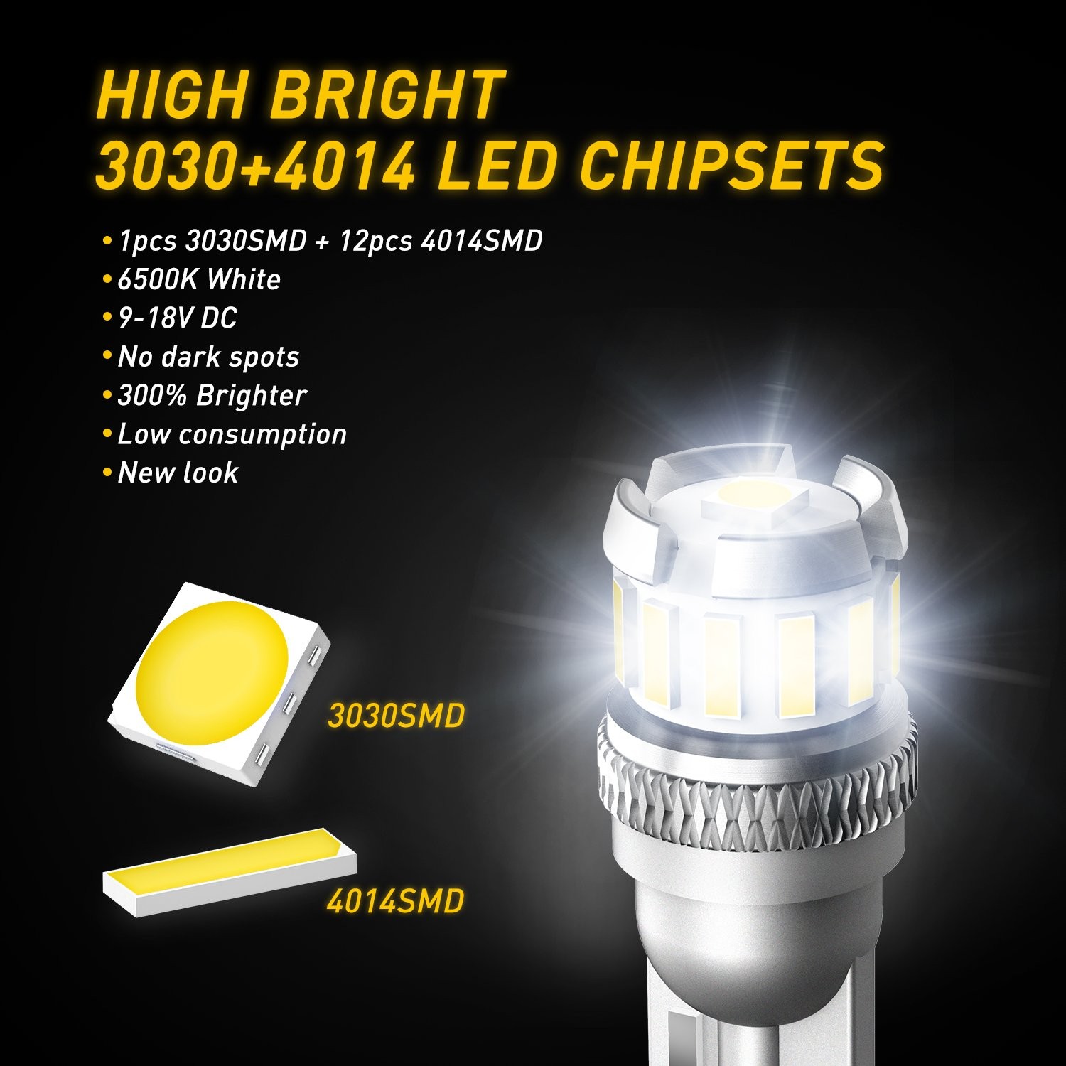 AUXITO LED Inside Lamp License T10 Plate Light White 6000K Super Bright 168 2825