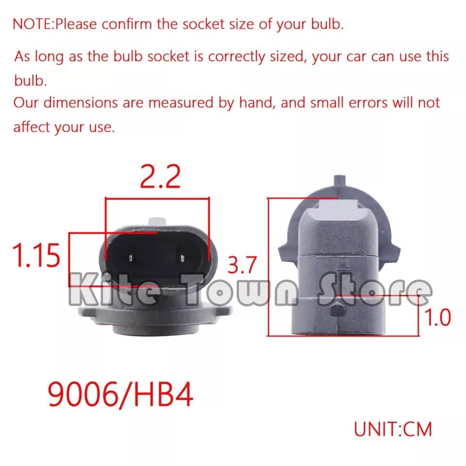 9006 LED Headlight Super Bright Bulbs Kit White 6000K 8000LM High Beam 2PCS