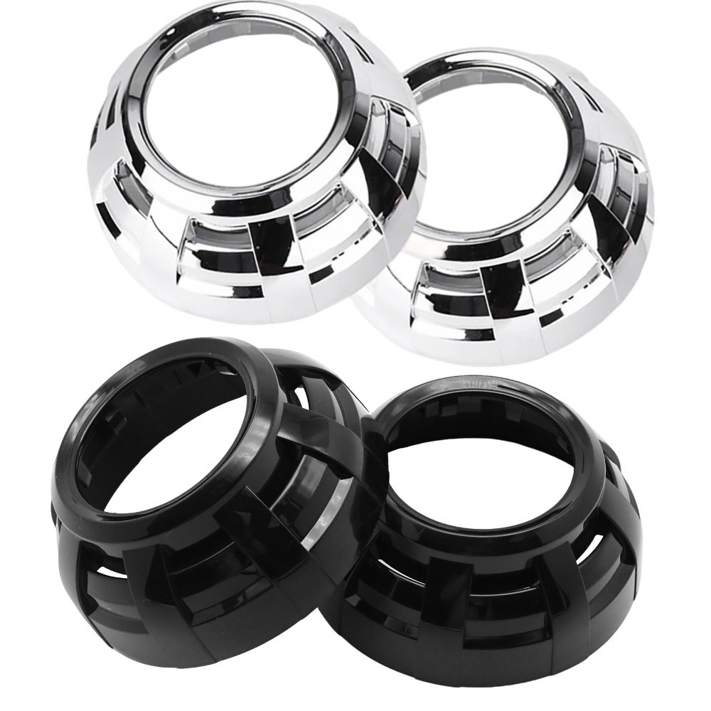 2pcs 3.0inch LED/HID Projector Chrome Shroud Cover for Car Headlight Retrofit