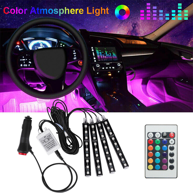 RGB LED Car Interior Floor Decorative Atmosphere Strip Lamp Lights For Lexus
