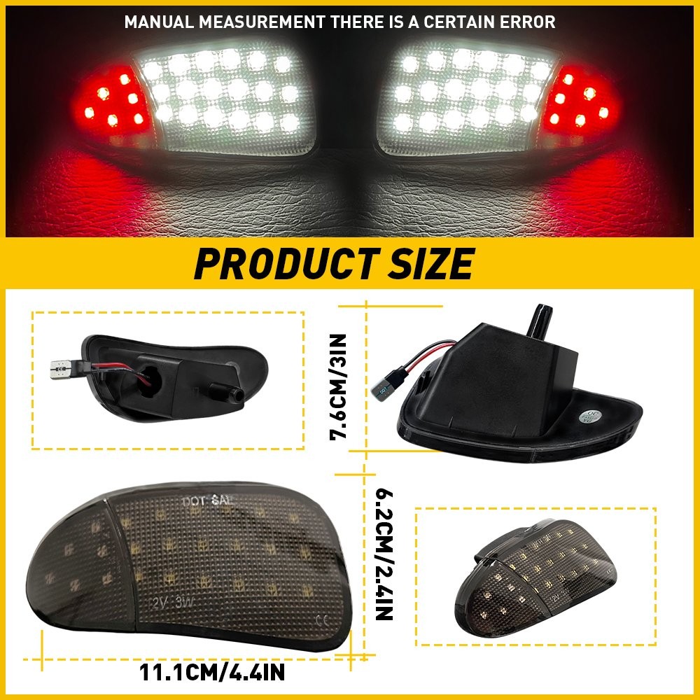 2x LED Panel Door Interior Courtesy Light smoked Lamp For 1997-03 Ford F150 F250