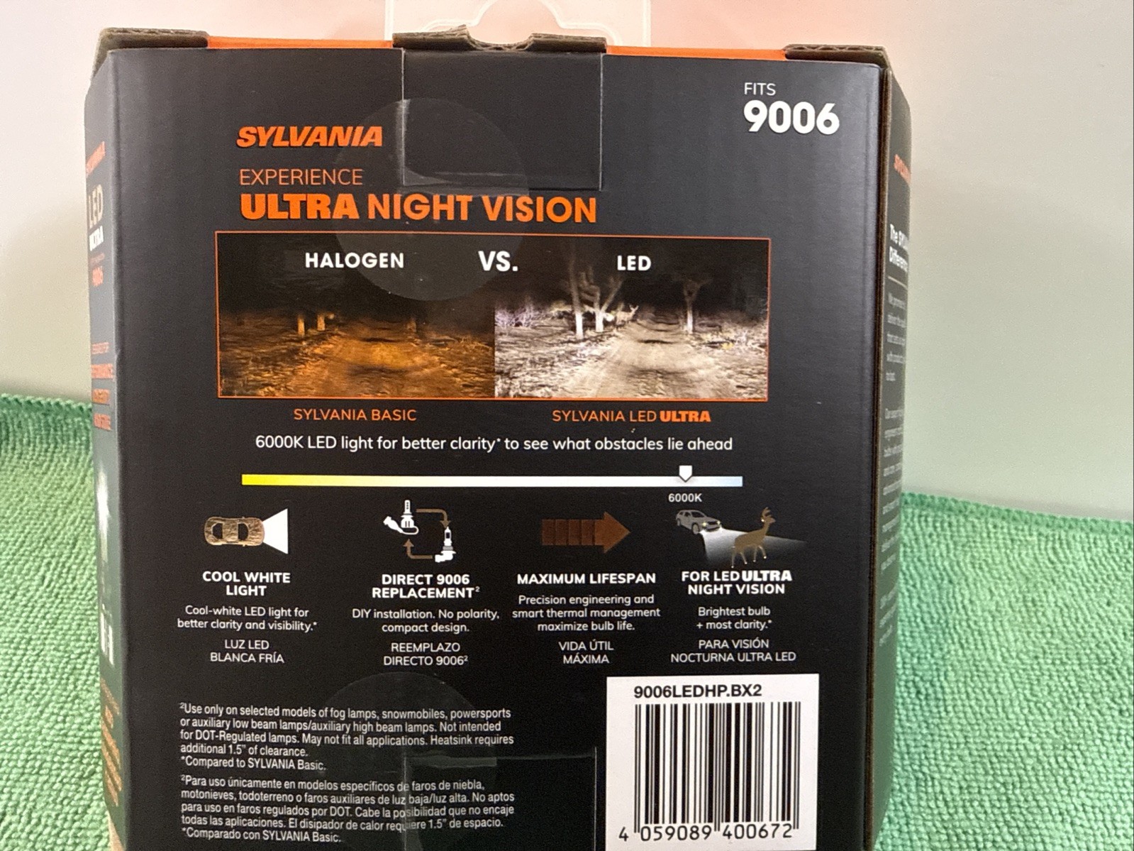 SYLVANIA 9006 Ultra LED 2 Bulbs 9006LEDHP.BX2 6000K BRAND NEW