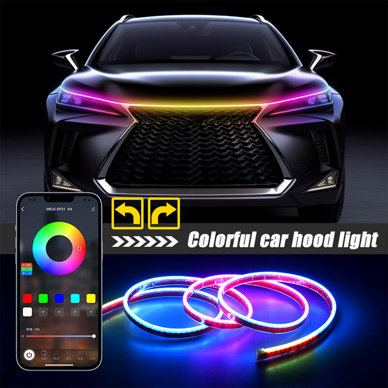 1.2M Car Ambient Light RGB LED Strip Waterproof Daytime Running Lamp APP Control
