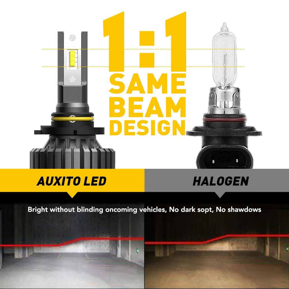 AUXITO 9006 LED Headlight Kit High Low Beam Bulb Super Bright 6500K White Bulbs