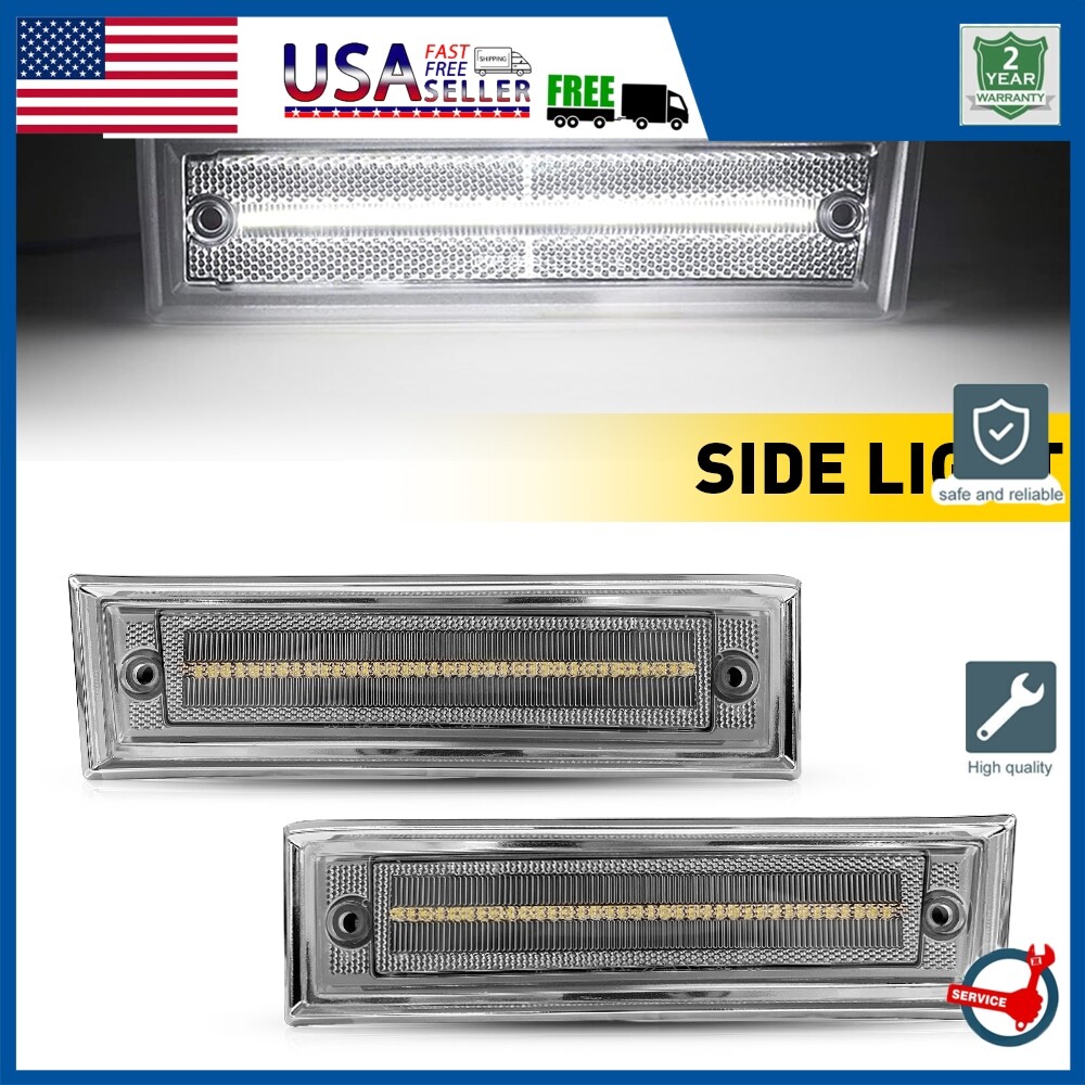 2/4x LED Front Side Marker Light For81-91 Chevrolet Chevy GMC C10 C20 C30 Blazer