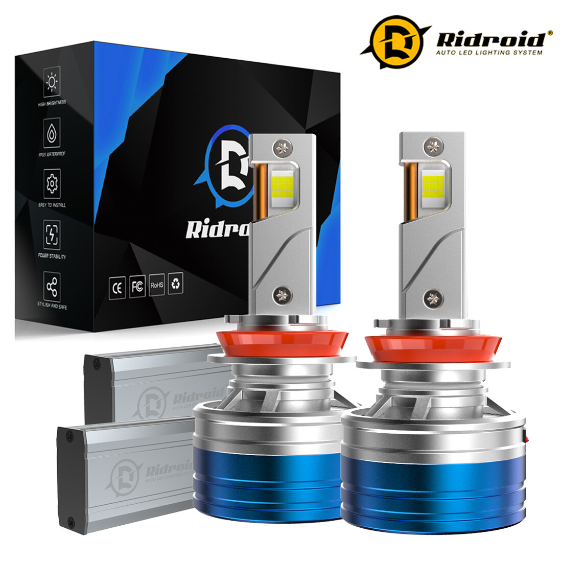 H11 H8 H9 LED Headlight High Low Beam Bulb Kit Super Bright 6500K White 720000LM