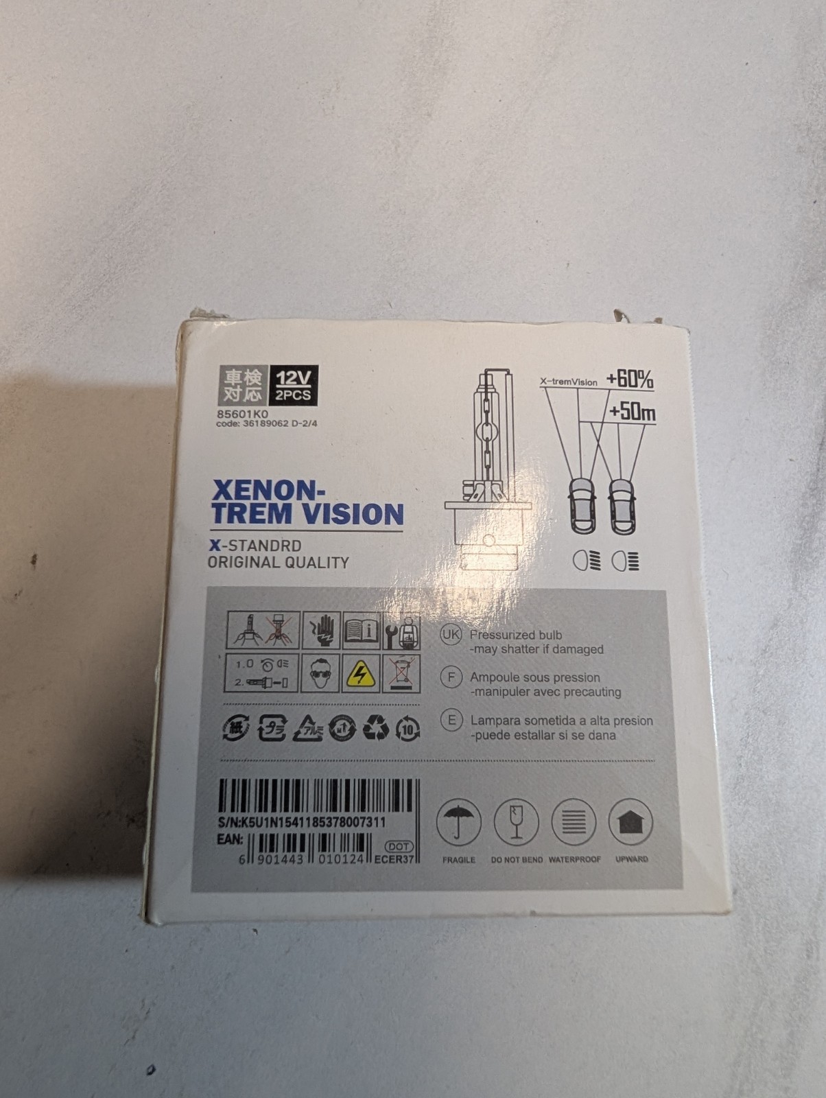 D2R 6000K Xenon Trem Vision HID Headlight Bulbs 12V 2PCS New Open Box