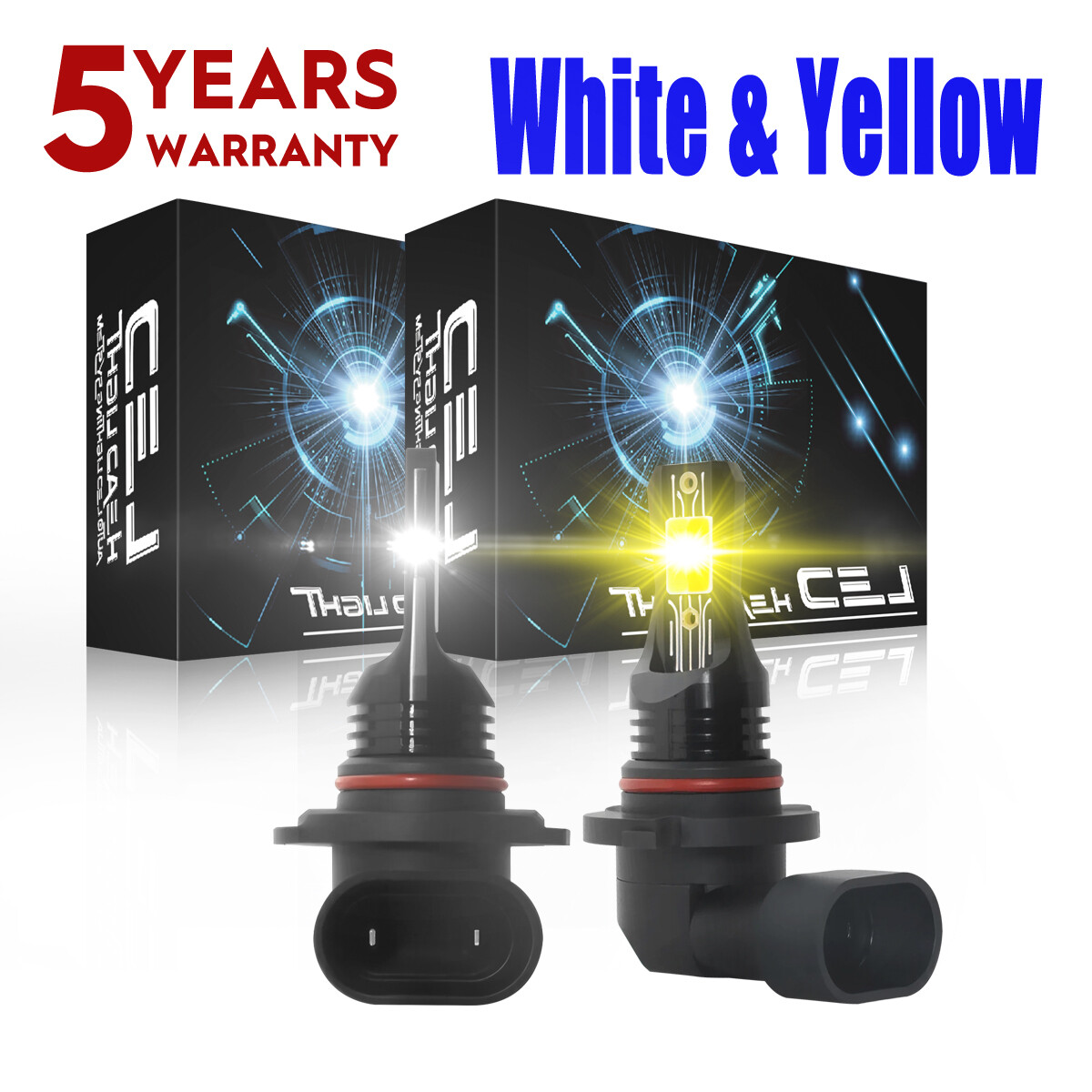 9005 HB3 Switchback Dual Color White Yellow Daytime Running Light Bulb Fog Bulbs