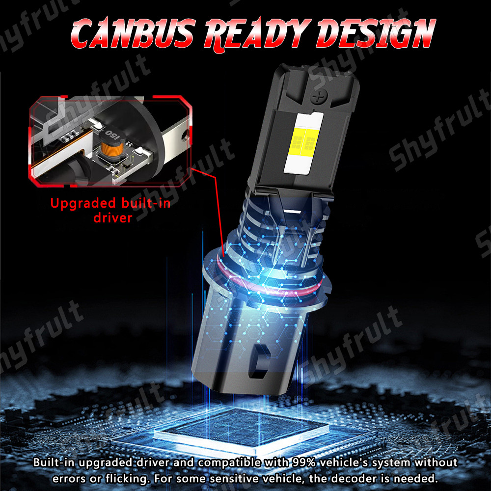 AQJ 9007 HB5 LED Headlight Bulbs High Low Beam 60000LM White Super Bright 2X
