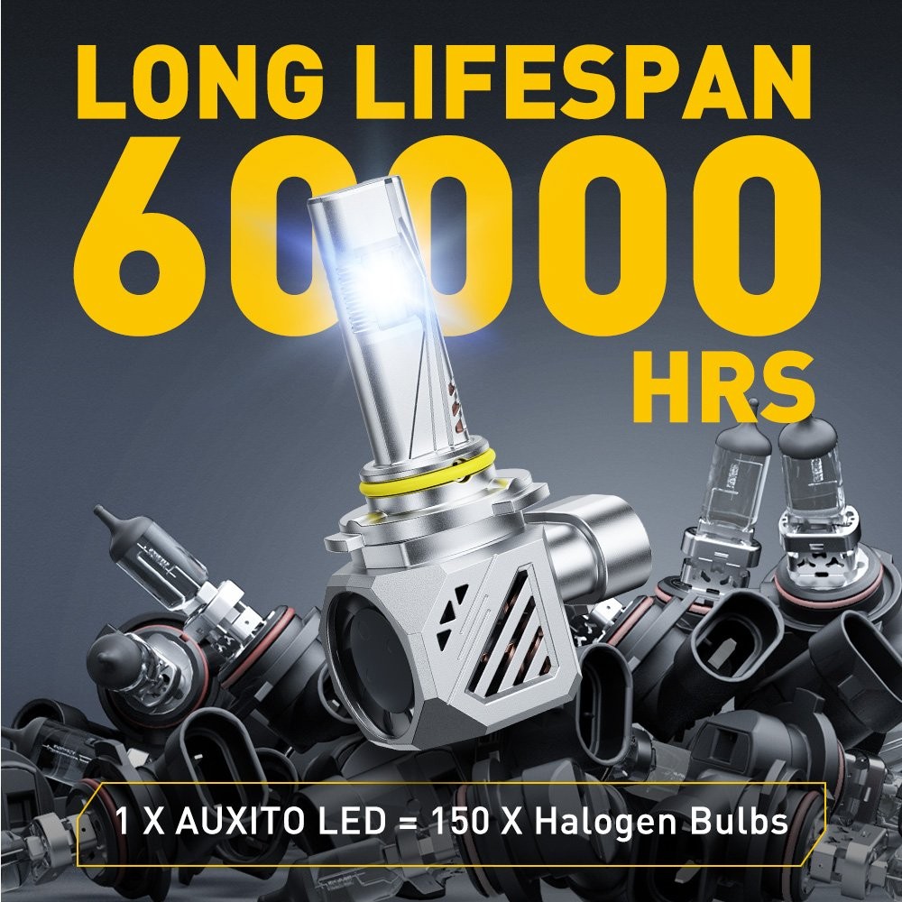 AUXITO LED Headlight Bulbs Conversion Kit 9005 9006 6500K White High Low Beam A3