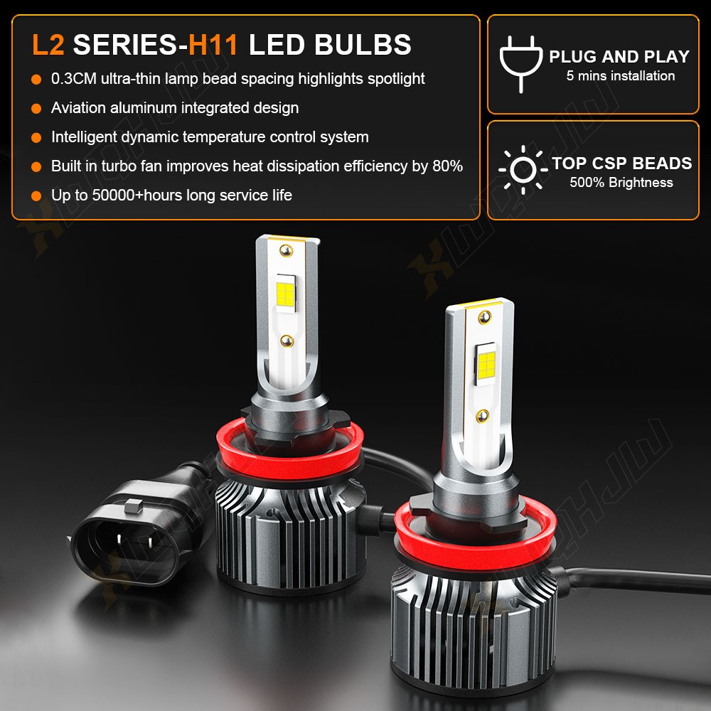 2X H11 H8 LED Headlight Super Bright Kit White 4000LM HIGH/LOW BEAM EOA