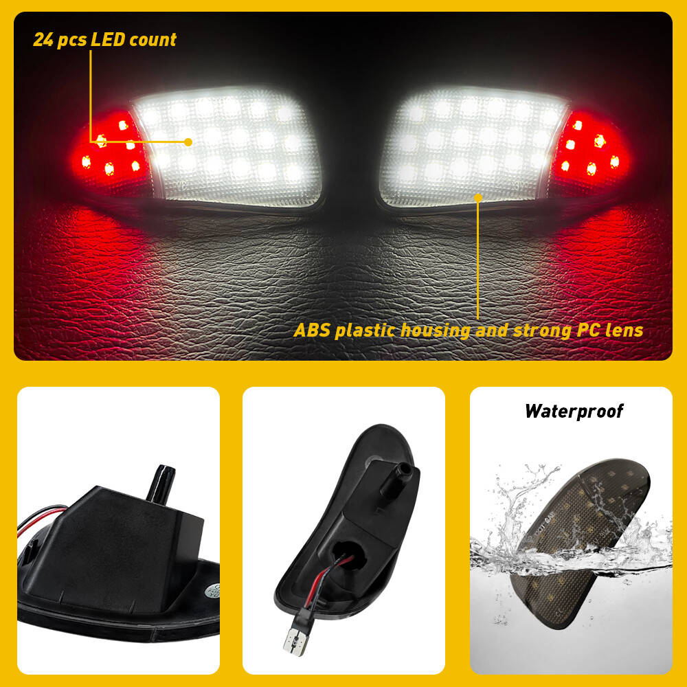 smoked LED Panel Door Interior Courtesy Light Pair Lamp For 1997-2003 Ford F150